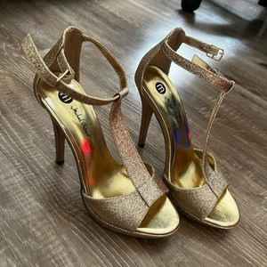 Gold Glitter Heels